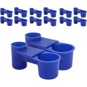 Automatic Bird Drinker Cups 12pcs Pigeon Water Bottle Feeder for Cage(Blue) in Saudi Arabia