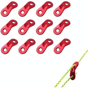 Wenlian Aluminum Alloy Rope Adjuster, Tent Rope Tensioner for Camping Hiking, Pack of 12,red in Kuwait