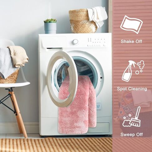 سجادة LIVEBOX قابلة للغسل مقاس 2 × 6 - سجادة مدخل حديثة بيضاء لغرفة النوم جمالية، سجادة ناعمة غير قابلة للانزلاق لردهة الدخول، سجادة مريحة عالية الوبر لممر غرفة الغسيل in Kuwait