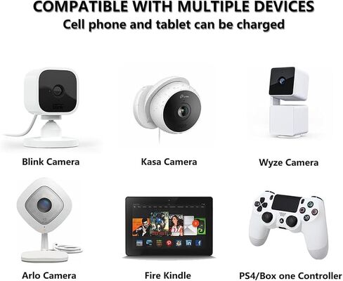 محول طاقة USB 5 فولت 3 أمبير 2 أمبير، قابس شاحن حائط 18 وات متوافق مع كاميرا Wyze Cam Pan V3 / Cam OG/Cam OG Telephoto/Cam v3 Pro 2K USB والمزيد in Saudi Arabia