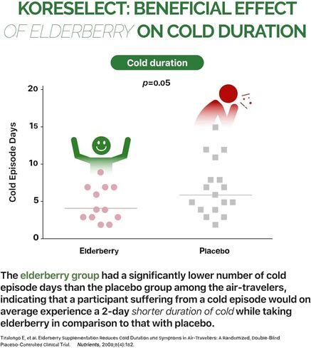 KORESELECT Elderberry Capsules with Panax Ginseng - Immune Support, 6-in1 Herbal Blend with Zinc, Ginger, Echinacea, Reishi Mushrooms - 60 Capsules in Kuwait