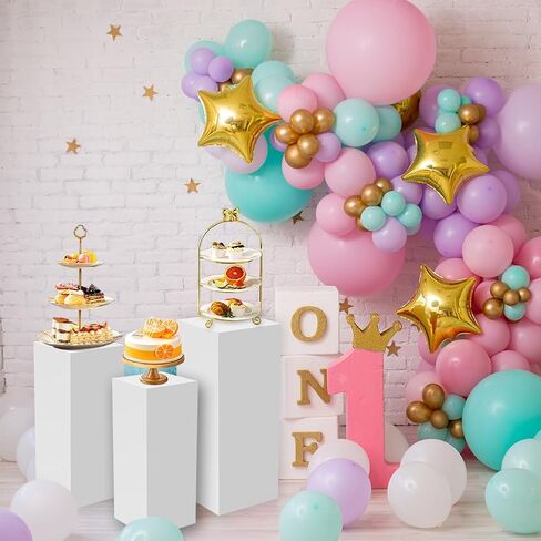 3 قطع حامل بقاعدة بيضاء للحفلات: حوامل قاعدة معدنية كبيرة لبرج الزهور لعرض الفنون وديكورات الزفاف وحفلات الاستقبال in Kuwait