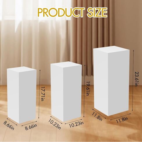 3 قطع حامل بقاعدة بيضاء للحفلات: حوامل قاعدة معدنية كبيرة لبرج الزهور لعرض الفنون وديكورات الزفاف وحفلات الاستقبال in Kuwait