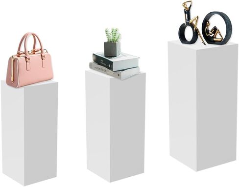 3 قطع حامل بقاعدة بيضاء للحفلات: حوامل قاعدة معدنية كبيرة لبرج الزهور لعرض الفنون وديكورات الزفاف وحفلات الاستقبال in Kuwait