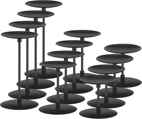 Pillar Candle Holders Set of 12 Metal Pillar Candle Stand Black Candle Holders, Fireplace Candelabras Set for Home Decor, Table Centerpiece, Wedding, 3 Sizes in Saudi Arabia