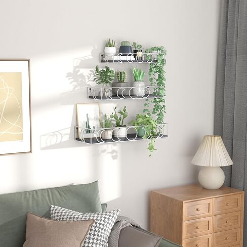 PHAREGE Moon Phase Floating Shelf Gold، مجموعة من 3 أرفف صغيرة للعرض الكريستالي، أرفف حائط غرفة النوم وغرفة المعيشة لتخزين كتاب النبات، لوحة بيضاء in Kuwait