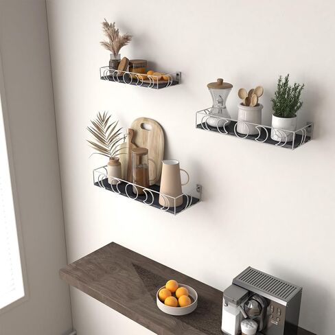 PHAREGE Moon Phase Floating Shelf Gold، مجموعة من 3 أرفف صغيرة للعرض الكريستالي، أرفف حائط غرفة النوم وغرفة المعيشة لتخزين كتاب النبات، لوحة بيضاء in Kuwait