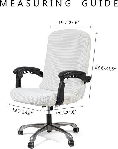 أغطية كراسي الكمبيوتر من WOMACO غطاء كرسي مكتب قابل للتمدد لكرسي المكتب غطاء كرسي عالمي عالي الظهر (رمادي فاتح، كبير) in Kuwait