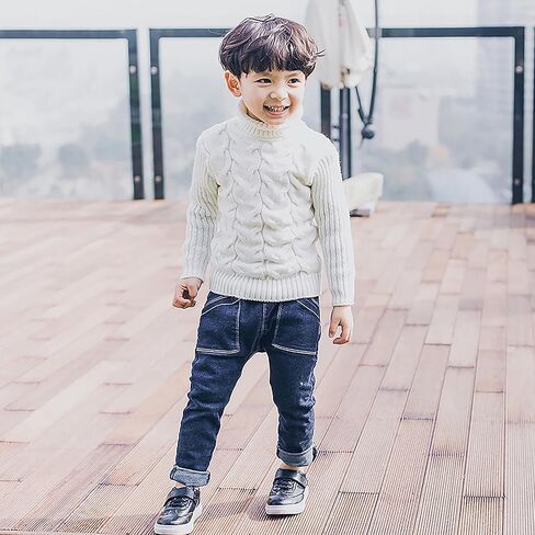 Baby Boys Turtleneck Knit Sweaters Toddler Girls Soft Warm High Collar Pullover Sweater Size 1-8T in Kuwait
