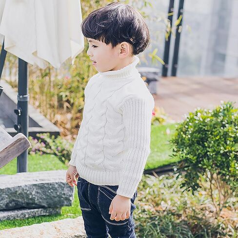 Baby Boys Turtleneck Knit Sweaters Toddler Girls Soft Warm High Collar Pullover Sweater Size 1-8T in Kuwait