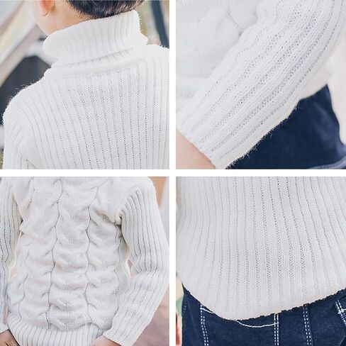 Baby Boys Turtleneck Knit Sweaters Toddler Girls Soft Warm High Collar Pullover Sweater Size 1-8T in Kuwait