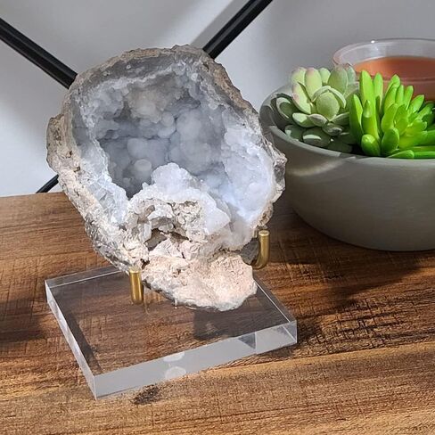 OnFireGuy 4-1/4" Adjustable Acrylic Easel Display Stand for Geodes, Minerals, Fossils & Crystals | 4-1/4 inch Acrylic Easel Display Stand | Showcase Your Treasures with Style and Elegance in Saudi Arabia