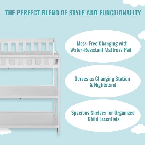 طاولة تغيير دريم أون مي أشتون، باللون الأبيض in Kuwait