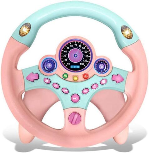 sesil Kids Electric Musical Steering Wheel Simulation Toy with Interactive Screen Car Seat Toys & Stroller Toys Steering Wheel Toy with Suction Cup Base for Toddlers in Saudi Arabia