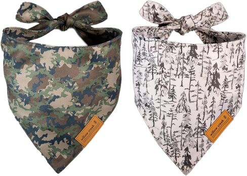 وشاح باندانا لملابس الحيوانات الأليفة من ويلو كريك للكلاب والجراء | عبوة خارجية 2 | نسيج متين مزدوج الطبقات |لطيف وحديث| جميع السلالات | ولد وفتاة | قابل للتعديل صغير وكبير وكبير جدًا (كبير) in Kuwait