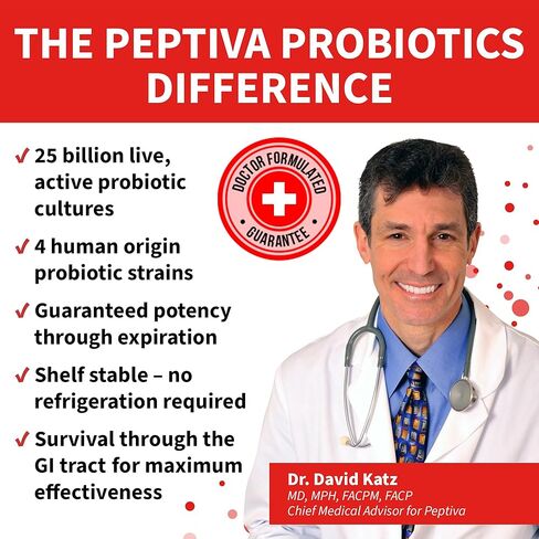 Peptiva Probiotics Heart Health - Heart Health Support Supplement, 25 Billion CFU, Multi-Strain Probiotics, Digestive Support, 30 Vegetarian Capsules in Kuwait