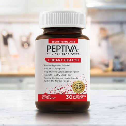 Peptiva Probiotics Heart Health - Heart Health Support Supplement, 25 Billion CFU, Multi-Strain Probiotics, Digestive Support, 30 Vegetarian Capsules in Kuwait