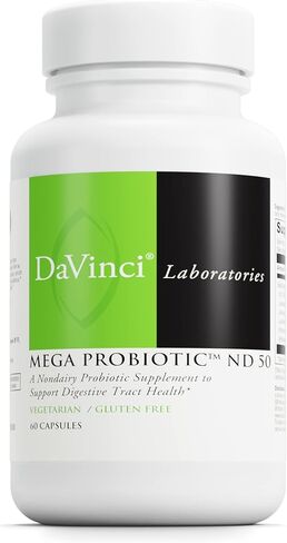 DAVINCI Labs Mega Probiotic Nd 50 - Non-Dairy Probiotic Supplement with Prebiotic Fiber - Helps Support Digestive Health & Immune System* - 60 Vegetarian Capsules in Saudi Arabia