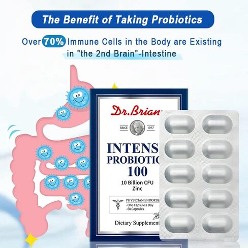 Dr.Brian Probiotics 10 Billion cfu Probiotics for Women Men Adults Constipation Relief Digestive Intestinal Health Immunity System in Kuwait