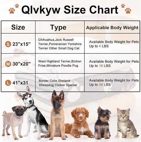 بطانيات QLVKYW مكونة من 3 قطع من بطانيات الكلاب للكلاب المتوسطة الحجم، صوف فائق النعومة، نمط مخلب لطيف، غطاء بطانية من الفلانيل قابل للغسل للكلاب والقطط والحيوانات المتوسطة (30 × 20 بوصة) in Kuwait