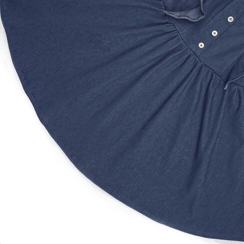 QPANCY Girls Denim Dress Ruffle Sleeve Square Neck Casual Dress in Saudi Arabia