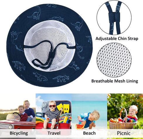 Baby Sun Hat for Boy Girl Toddler,Kids Summer UPF 50+ UV Protection Hat Wide Brim Beach Bucket Cap in Saudi Arabia