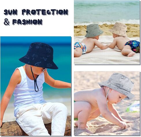 Baby Sun Hat for Boy Girl Toddler,Kids Summer UPF 50+ UV Protection Hat Wide Brim Beach Bucket Cap in Saudi Arabia