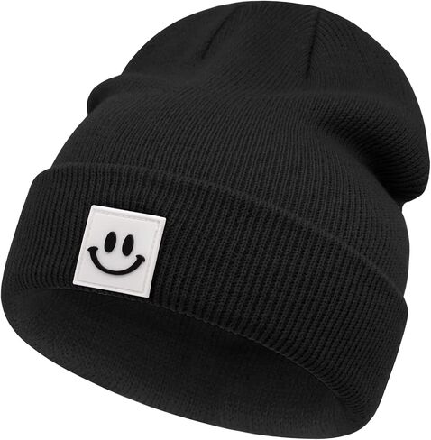 Baby Beanie Baby Winter Hat Toddler Beanie Knit Infant Beanie Newborn Hats Toddler Winter Hat Kids Hat with Smiley Face in Saudi Arabia