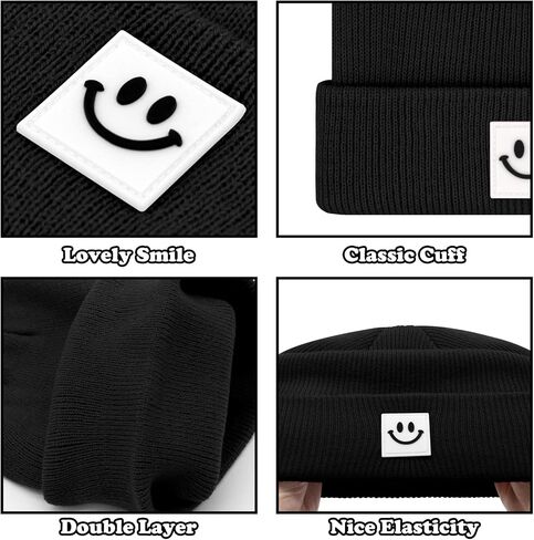 Baby Beanie Baby Winter Hat Toddler Beanie Knit Infant Beanie Newborn Hats Toddler Winter Hat Kids Hat with Smiley Face in Saudi Arabia