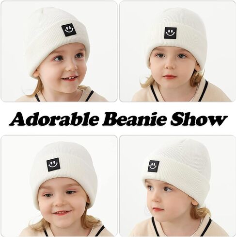 Baby Beanie Baby Winter Hat Toddler Beanie Knit Infant Beanie Newborn Hats Toddler Winter Hat Kids Hat with Smiley Face in Saudi Arabia