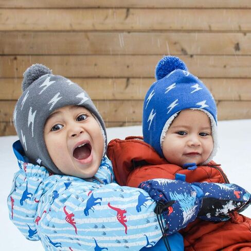 JAN & JUL Baby Toddler Knit Winter Hats, Mittens and Sets | Fleece Lined, Cream in Kuwait