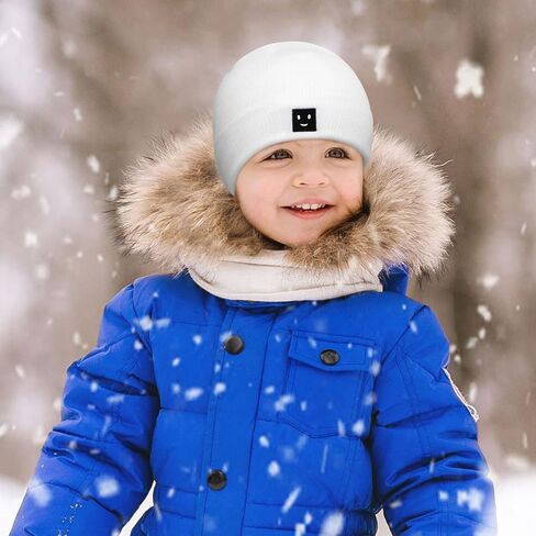 Suhine 9 Pcs Baby Beanie Winter Knit Ski Hat with Cute Smile Face Cold Weather Hats for Newborn Baby Boy Girls 0-12 Months in Saudi Arabia