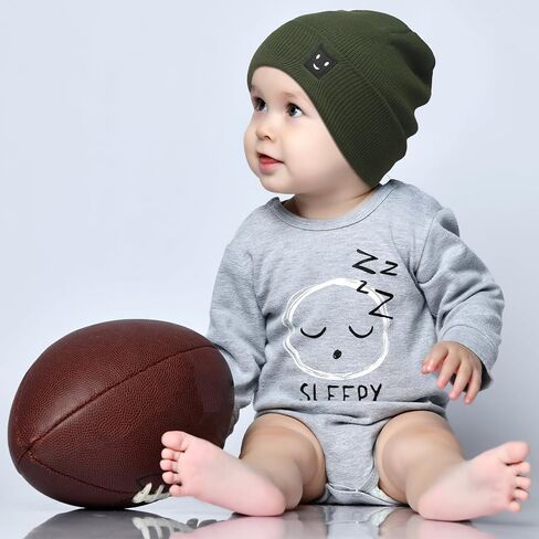 Suhine 9 Pcs Baby Beanie Winter Knit Ski Hat with Cute Smile Face Cold Weather Hats for Newborn Baby Boy Girls 0-12 Months in Saudi Arabia