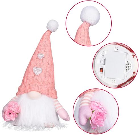 QuanYaaJoy 2pcs عيد الحب التماثيل زهرة كيوبيد الزينة السهم، اليدوية مضاءة زوجين رومانسية أفخم Tomte السويدية لصديقة زوجة المرأة هدية المنزل الوردي الأزرق in Kuwait