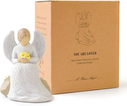 NANAOUS Guardian Angel Statues and Figurines, Praying Angel Figurines for Women, Resin Angeles Decorativos Hand-Painted Collectible Sculpture, Angel Ornaments Remembrance Condolence Gifts in Kuwait