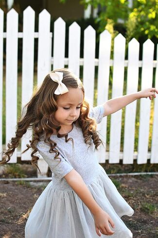 California Tot Girl's Mixed Bow Clips Fully Lined Strong Grip Non Slip for Fine Hair (Emma Set of 4) in Kuwait