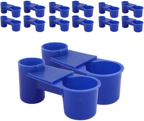 Automatic Bird Drinker Cups 12pcs Pigeon Water Bottle Feeder for Cage(Blue) in Saudi Arabia