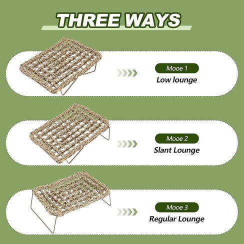 Soaoo 2 Pcs Lizard Lounger for Rest Rectangle Reptile Hammock Bed Grass Fibers Bearded Dragon Bed Gecko Climbing Accessories for Habitats Small Animals Guinea Pig Snake Iguana Amphibian Hermit Crab in Saudi Arabia