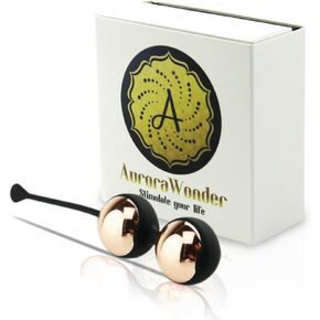 AuroraWonder Premium Black And Gold Stainless Steel Interior Ben Wa Balls. Kegel Exercise Pelvic Floor and bladder Control For Beginners in Saudi Arabia