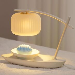YARRAMATE Candle Warmer Lamp with Scented Beeswax Wax, Gifts for Mom, Electric Candle Lamp Warmer with Ceramic Dish, Dimmable Scentsy Wax Melt Warmer, Aromatic Candle Holders for Home Decor (White) in Saudi Arabia