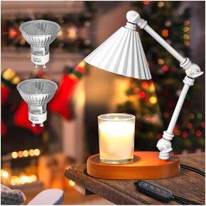 Candle Warmer Lamp with Dimmer, Timer - Adjustable Height Lamp Candle Warmer, Perfect Home Decor Gift for Her and Birthday Gift for Mom - Scented Jar Candle Heater - White in Kuwait