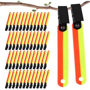 QINLECTRI 48 Packs High Visibility Trail Markers with Clips Reflective Tree Tacks Trail Markers for Tree Stand Hiking Hunting Outdoor Camping(Orange, Yellow) in Kuwait