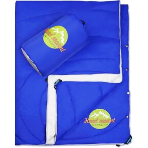 غطاء محرك السيارة التخييم بطانية السفر في الهواء الطلق بطانية الرياح ومقاومة للماء خفيفة الوزن لحاف التخييم الدافئ للتخييم، والمشي لمسافات طويلة، وحقائب الظهر، ونزهات الشاطئ، نزهة - مقاوم للماء -52 "× 75" (أزرق فاتح) in Kuwait