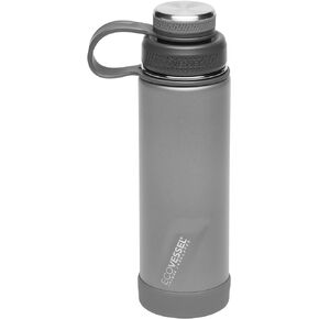 زجاجة مياه من الفولاذ المقاوم للصدأ من EcoVessel مع غطاء مزدوج معزول، زجاجة مياه معزولة مع مصفاة ومصد زجاجة من السيليكون، كوب قهوة - 20 أونصة (ليلة بحرية) in Kuwait