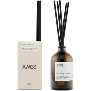 AWES Reed Diffuser Bamboo Aloe Oil Set | Premium Fragrance Oils | Fiber Diffuser Reeds | 3.72 oz | Long Lasting | Made in The USA