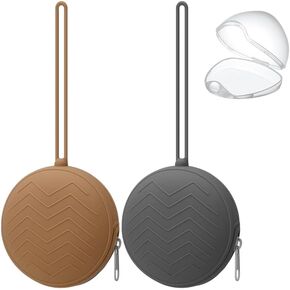 Auidy_6TXD 2 علبة حامل اللهاية، لهاية الأطفال حديثي الولادة من السيليكون، حافظة حاوية اللهاية المحمولة مع حافظة شفافة لحلمة اللهاية، خالية من مادة BPA، للأولاد والبنات in Kuwait