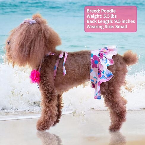 KYEESE Dogs Bikini for Small Dogs Floral Dog Beach Swimsuit Dog Tutu Dresses Dogs Clothes for Summer, Floral, L in Saudi Arabia