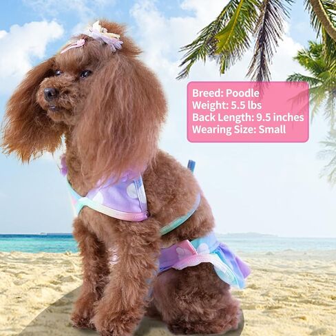 KYEESE Dogs Bikini for Small Dogs Floral Dog Beach Swimsuit Dog Tutu Dresses Dogs Clothes for Summer, Floral, L in Saudi Arabia