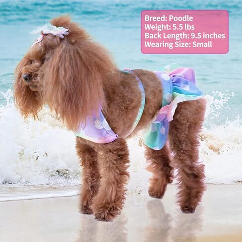 KYEESE Dogs Bikini for Small Dogs Floral Dog Beach Swimsuit Dog Tutu Dresses Dogs Clothes for Summer, Floral, L in Saudi Arabia