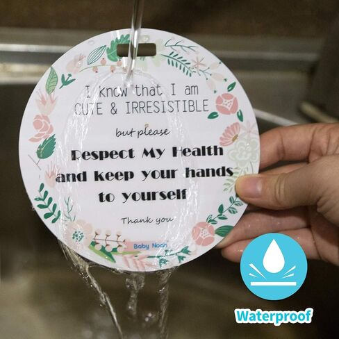 لافتة لا تلمس مجموعة سيارة الأطفال حديثي الولادة أو بطاقة عربة الأطفال، لا تلمس علامة الطفل للفتيات، لافتة أمان بدون لمس مع أشرطة تعليق ومشبك (مجموعة من قطعتين) in Kuwait